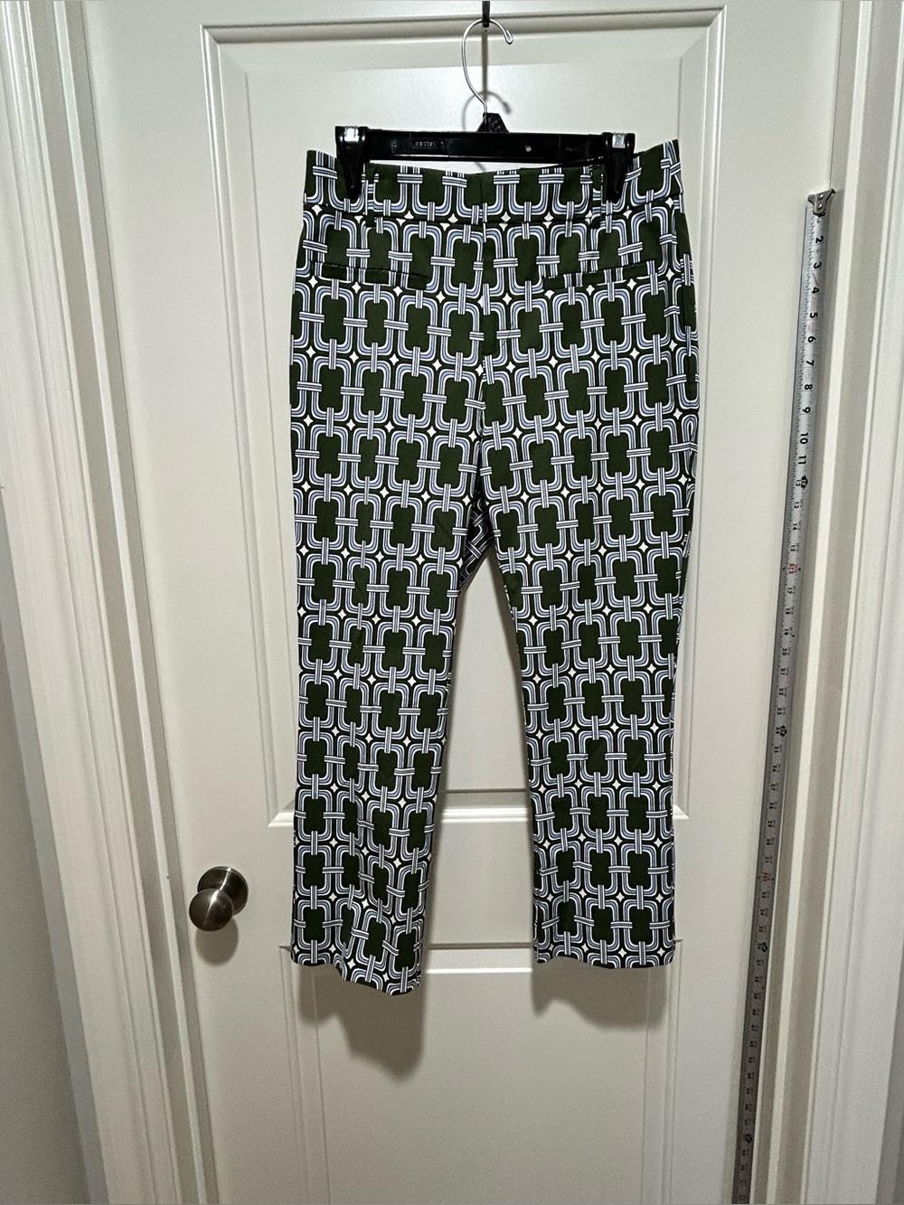 Anthropologie women’s size 8P Olive Green & Cream LIKE NEW pants. Stretchy